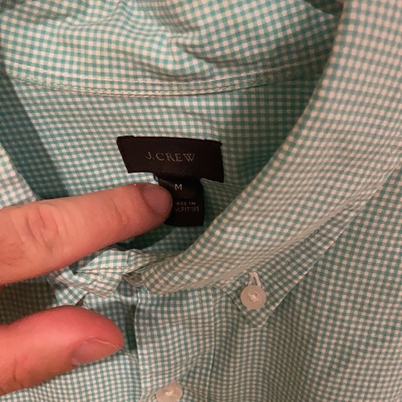 J. Crew medium button down turquoise men’s - Picture 2 of 3